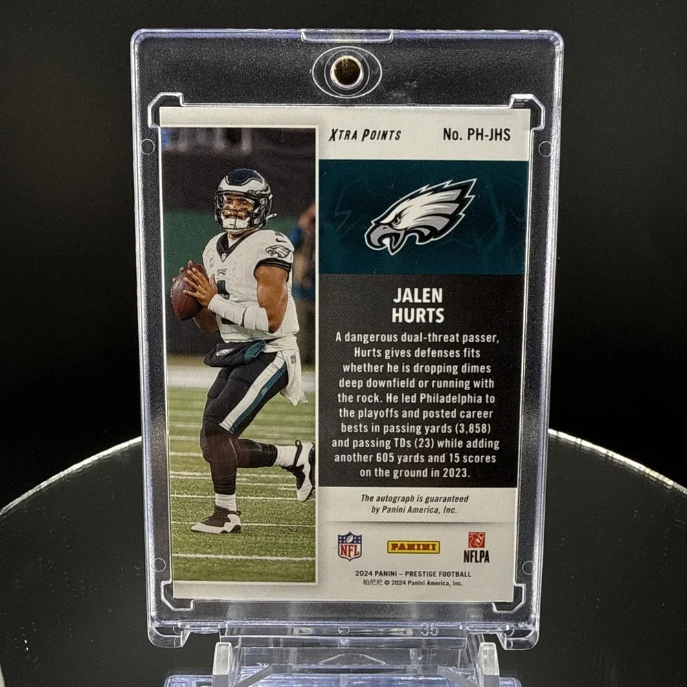 2024 Panini Prestige PowerHouse Jalen Hurts Xtra Points Platinum Auto /25